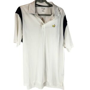 Masters Tech Golf Polo White Navy Blue Performance Stretch Mens XL